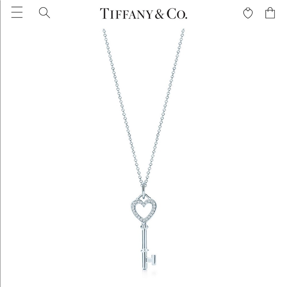 Tiffany’s heart diamond key charm necklace